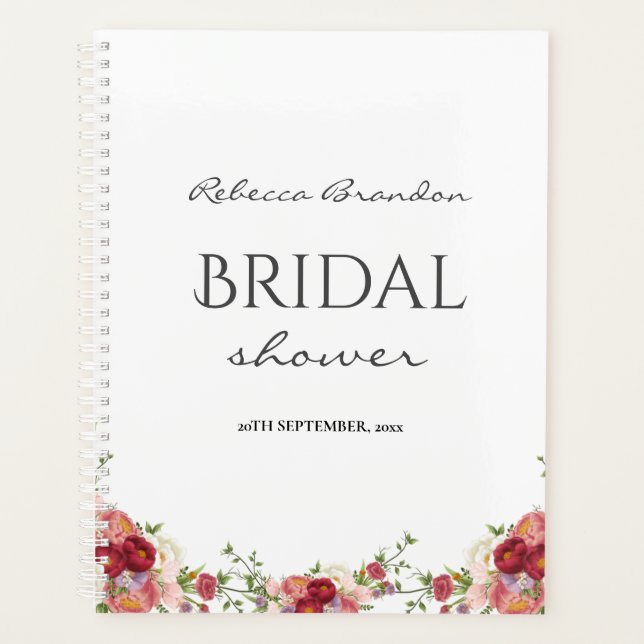 Agenda Acuarela Peony Flower Floral Brigada (Anverso)