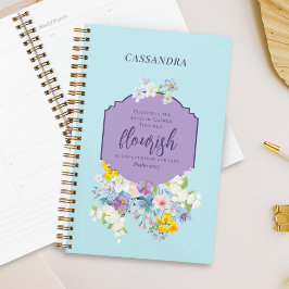 Agenda Acuarela Primavera Flores Biblia Verse Personaliza