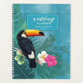 Agenda Acuarela Tropical con Boda Turco Verde azulado V2 