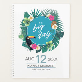 Agenda Acuarela Tropical con Toucan Boda ID577 Verde azul