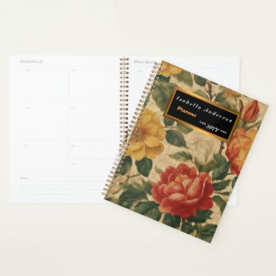 Agenda Acuarela Vintage Floral Moderna Colección
