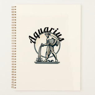 Agenda Acuario el Portador de Agua Zodiaco Vintage