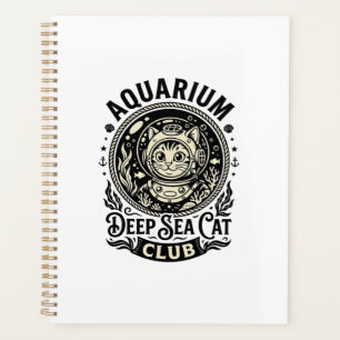 Agenda Acuario Gato de Mar Profundo Gráfico Divertido - A