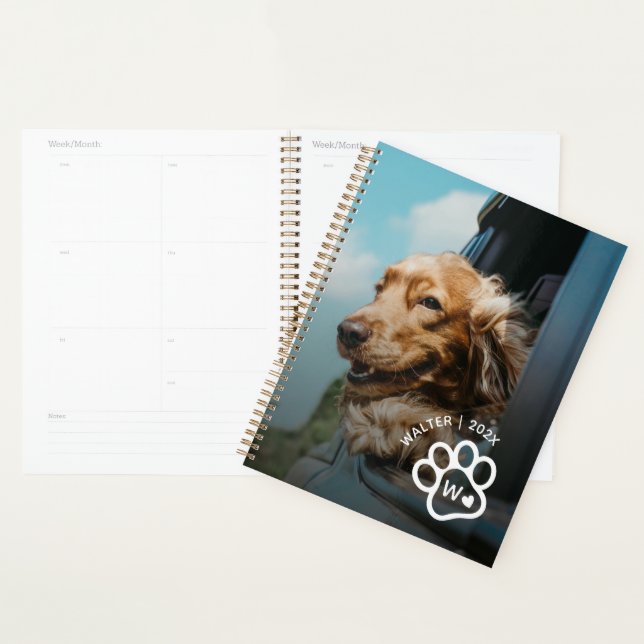 Agenda Add Your Own Photo Dog Pets Monogram (Demostración)