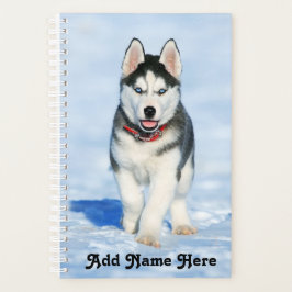 Agenda Adorable Husky Siberiano en la nieve