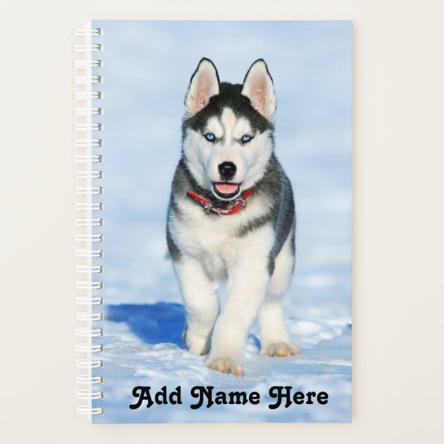 Agenda Adorable Husky Siberiano en la nieve (Anverso)