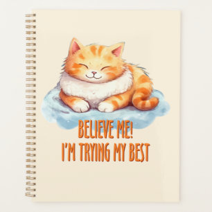Agenda Adorable Naranja Tabby Cat- Estoy probando lo mejo
