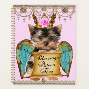 Agenda Adorable Shabby Chic Yorkie Angel Puppy Dog