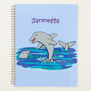 Agenda Adorables delfines felices ilustracion personaliza