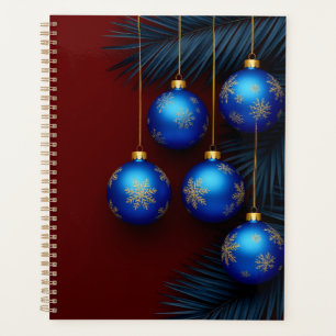 Agenda Adornos de Navidad azules elegantes