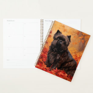 Agenda Affenpinscher en hojas de otoño se inspira