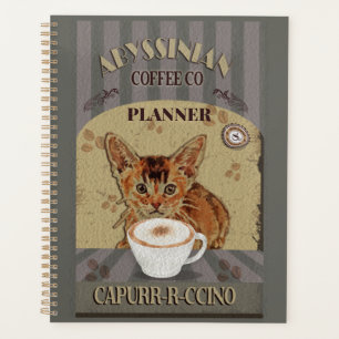 Agenda Afiche de la cosecha del café del gato abisino