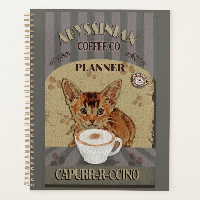 Agenda Afiche de la cosecha del café del gato abisino (Anverso)