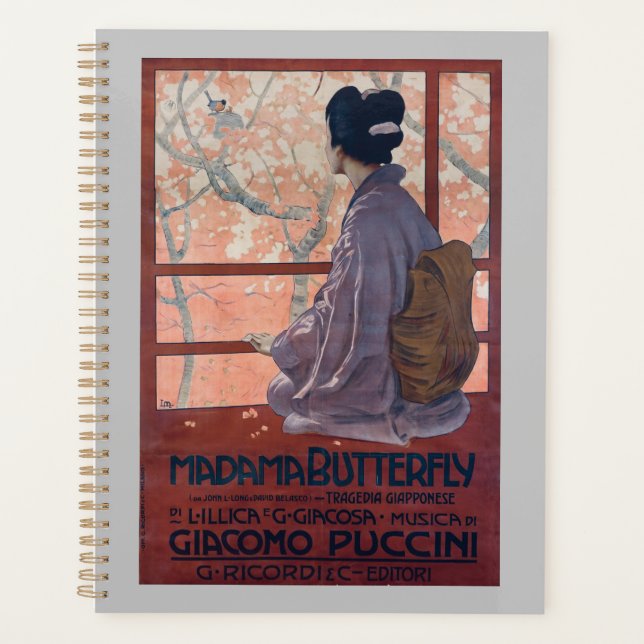 Agenda Afiche de Madama Butterfly Vintage (1904) (Anverso)