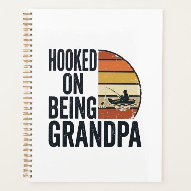 Agenda Aficionado a ser abuelo de pesca Diseño vectorial  (Anverso)