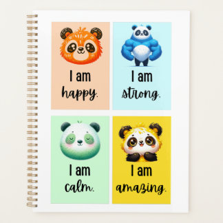 Agenda afirmaciones positivas de panda para niños