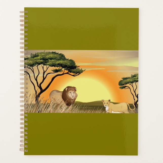 Agenda African Safari Sunset Lion and Lioness (Anverso)
