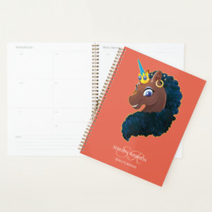 Agenda Afro Unicornio Mágico