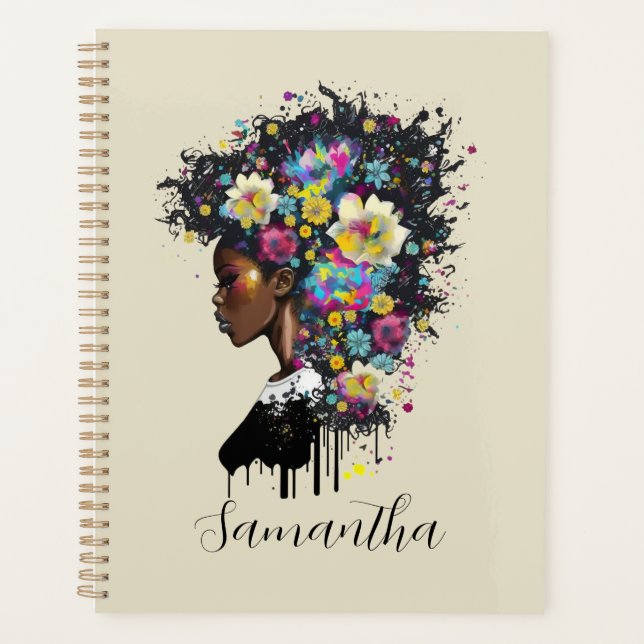Agenda Afroamericana con flores (Anverso)