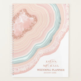Agenda Agate Geode Purpurina Planes Boda Rosa Gold ID647