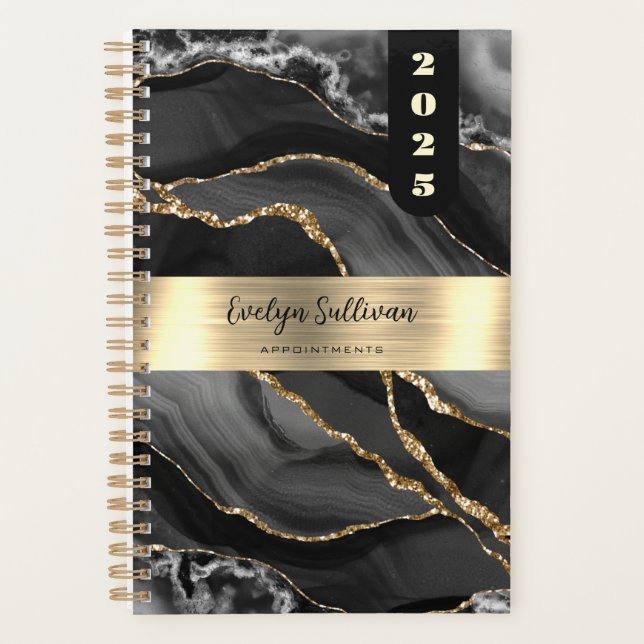 Agenda Agato negro y oro (Anverso)