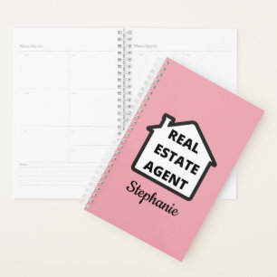 Agenda Agente inmobiliario rosado moderno 