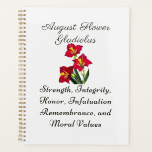 Agenda Agosto Mes de Nacimiento Flor Gladiolus Regalo de 