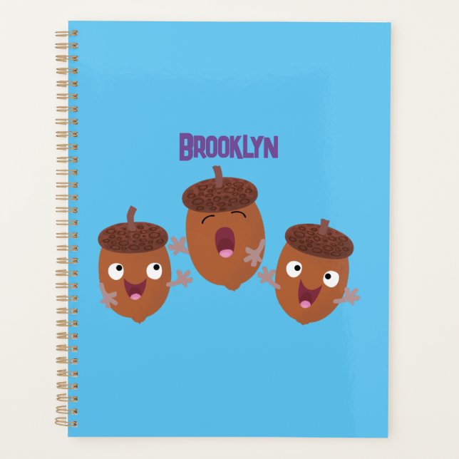 Agenda Agradables bellotas cantando personalizado para lo (Anverso)