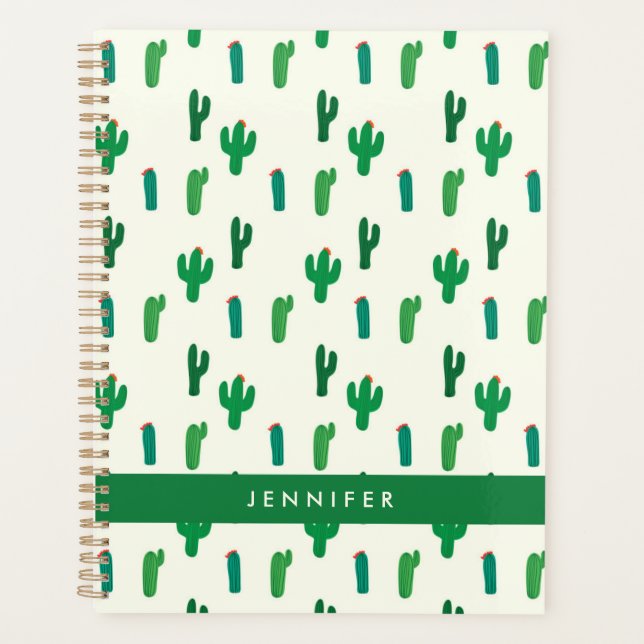 Agenda Agrega tu nombre | Modelo de Cactus Verde Brillant (Anverso)
