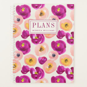 Agenda Agrega tu nombre Patrón botánico acuarela