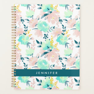 Agenda Agrega tu nombre Patrón de acuarela floral