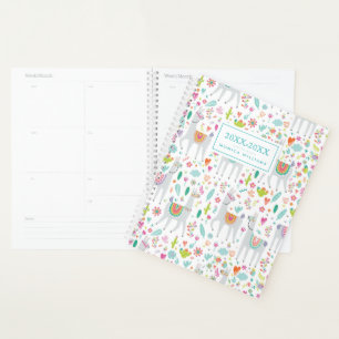Agenda Agrega tu nombre Patrón de Llama a Pastel Cute