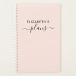 Agenda Agrega tu nombre | Simple rosa Rubor<br><div class="desc">Planificador sencillo con su nombre y personalizado con su texto personalizado en letra de escritura a mano de moda.</div>