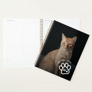 Agenda Agrega tu propia foto de gatos mascotas monograma