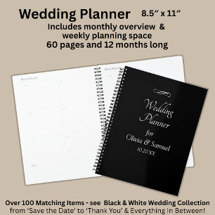 Agenda Agregar nombres y fecha negro y blanco con infinit