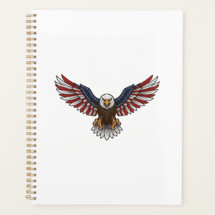 Agenda Águila Patriótica Grabado Vintage Diseño Vectorial