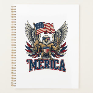 Agenda Águila Patriótica Merica Camiseta Diseño Vector Vi