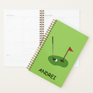 Agenda Agujero del campo de golf con bandera personalizad