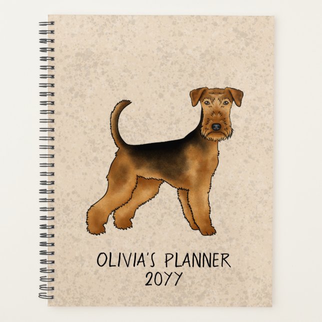 Agenda Airedale Terrier Cute Cartoon Perro Bingley Terrie (Anverso)