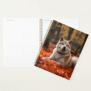 Agenda Akita en Hojas de Otoño Caídas Inspirado