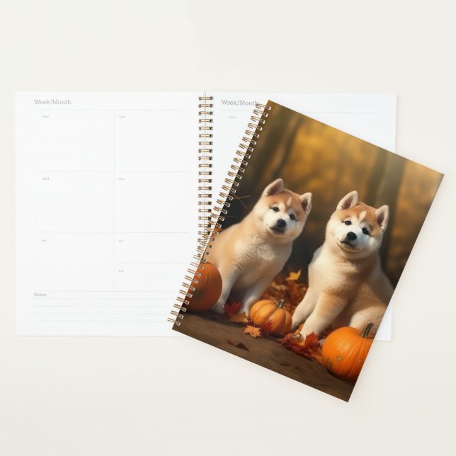 Agenda Akita Puppy Calabaza deslumbrante de otoño (Demostración)