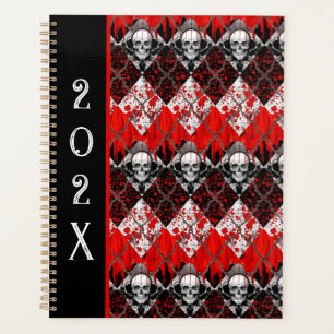 Agenda Alambre de púas Argyle Spatter rojo blanco negro
