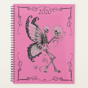 Agenda Alas con mariposa en rosado en un esqueleto