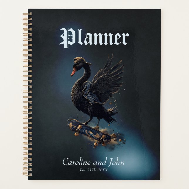 Agenda Alas de la libertad el cisne negro en el patinaje. (Anverso)