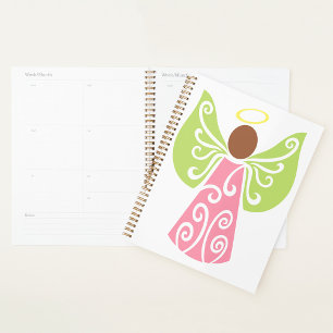 Agenda Alas De Swirl Verde Ángel Rosa Decorativas Espirit
