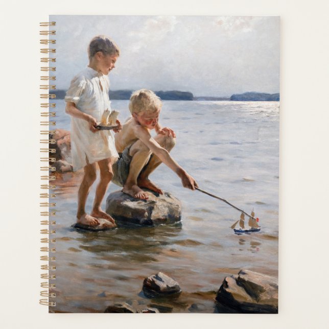 Agenda Albert Edelfelt - Niños jugando en la costa (Anverso)