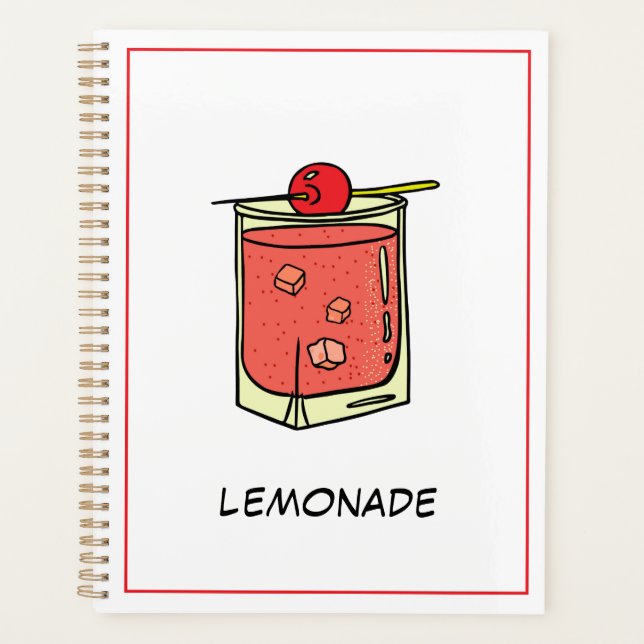 Agenda Alegre Cóctel Moderno Y Fresco Rosa (Anverso)