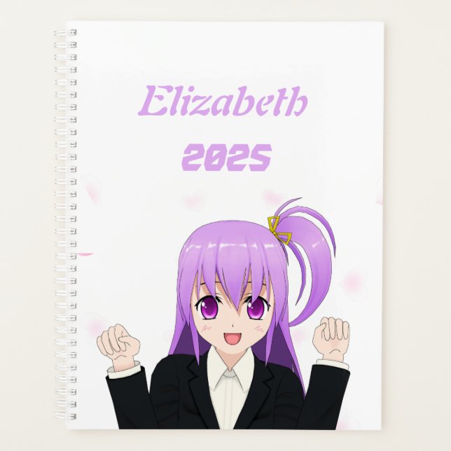 Agenda Alegre y alegre Chica anime japonés 2025 (Anverso)