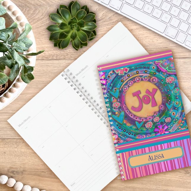 Agenda Alegría Nombre Personalizado Bonito Banda Floral R (Subido por el creador)