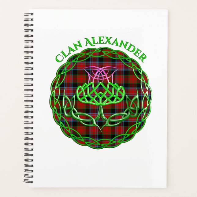 Agenda Alexander Scottish Tartán Celtic Thistle (Anverso)